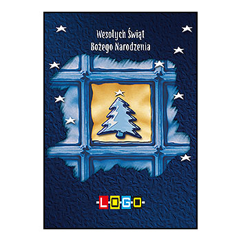 Wzór  - Karnet składany BZ1 - Kartka świąteczna dla firm z LOGO - podgląd miniaturka