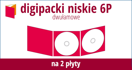 Digipack niski 6P - dwułamowy na 2 płyty 