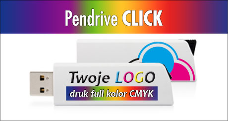 Pendrive CLICK z nadrukiem pełnokolorowym CMYK