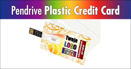 Pendrive Plastic Credit Card z nadrukiem pełnokolorowym CMYK